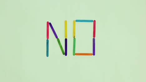 Yes and No words changing. Stop motion