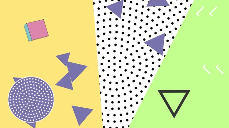Modern pattern with geometric shapes in memphis style