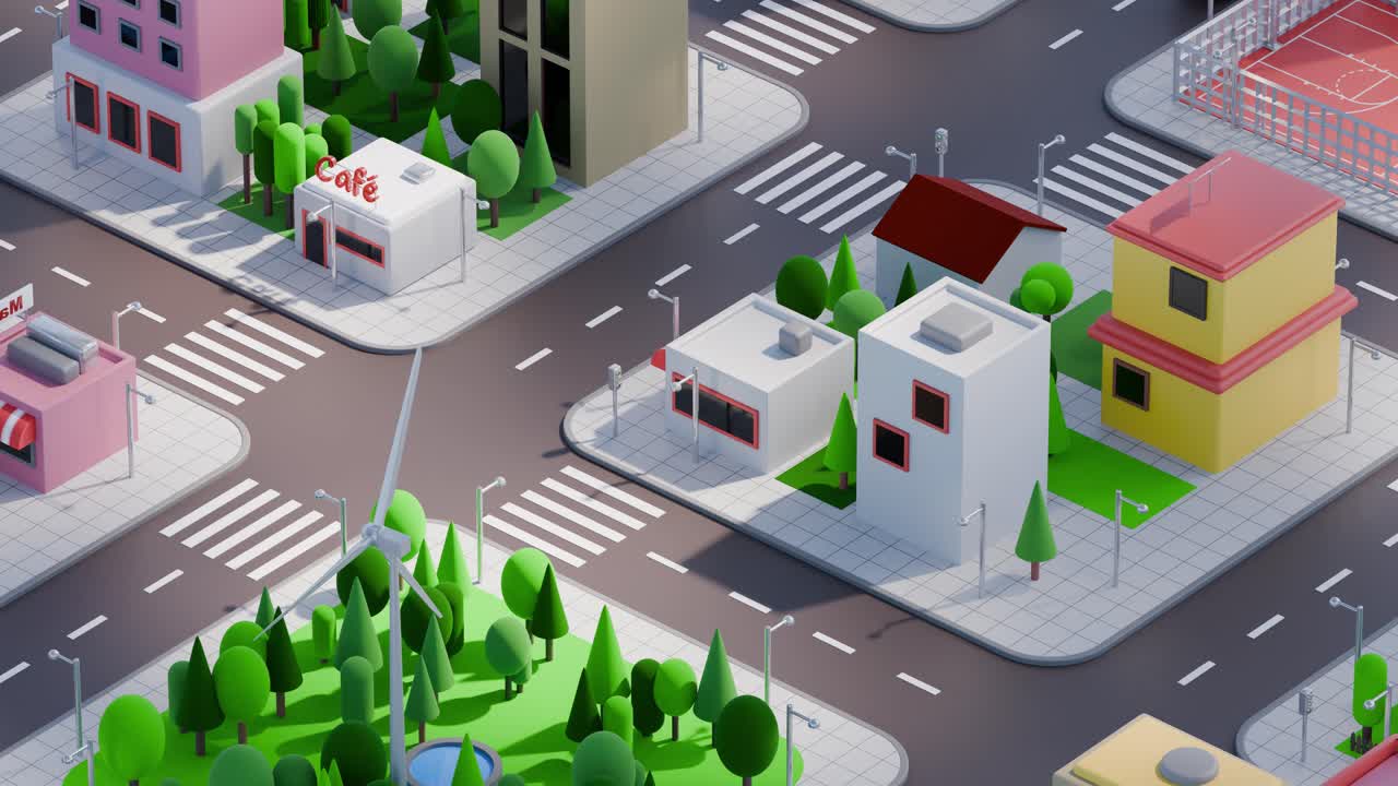 이소메트릭 도시 풍경