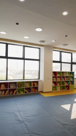 modern playroom with kitchen