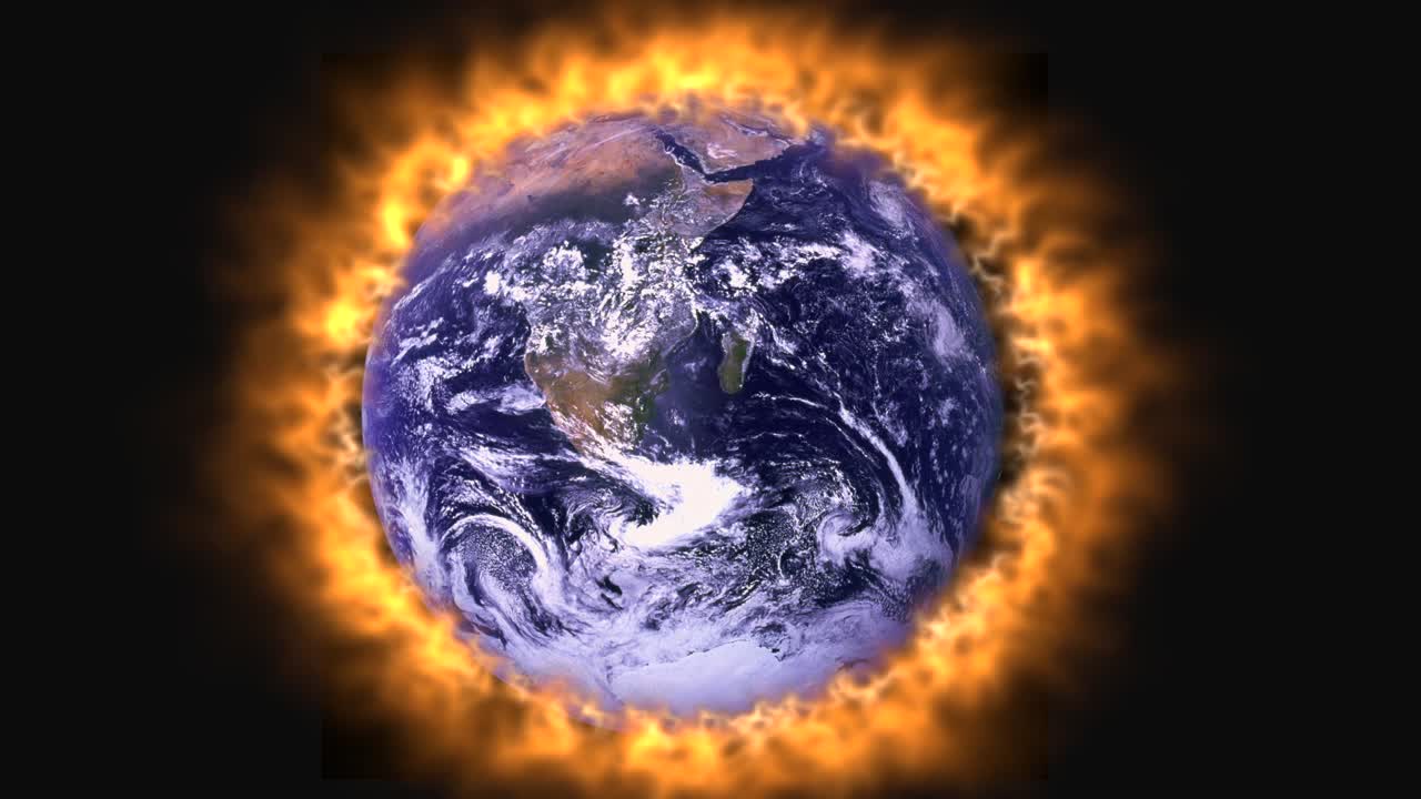 Earth on fire graphic - 1