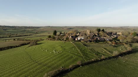 uk countryside leicestershire small village aerial view bringhurst welland valley england