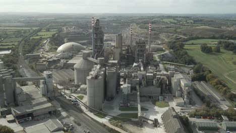 aerial view of a cement plant