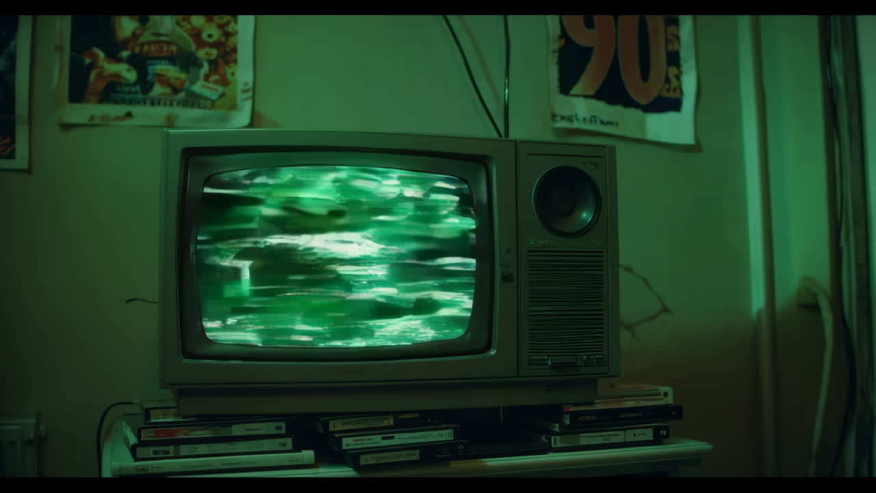 Vintage TV with Static Screen