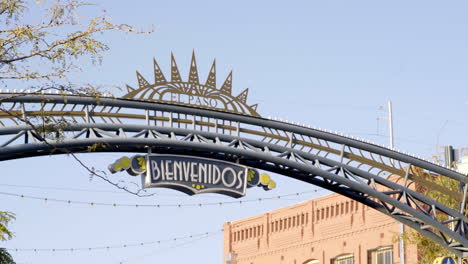 welcome sign of el paso in the historic town center