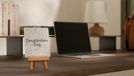 calendar on work desk showing constitution day