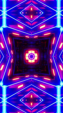 vj loop blue red neon kaleidoscope vertical looped video