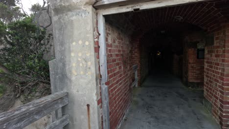 walking through a historic military bunker tunnel