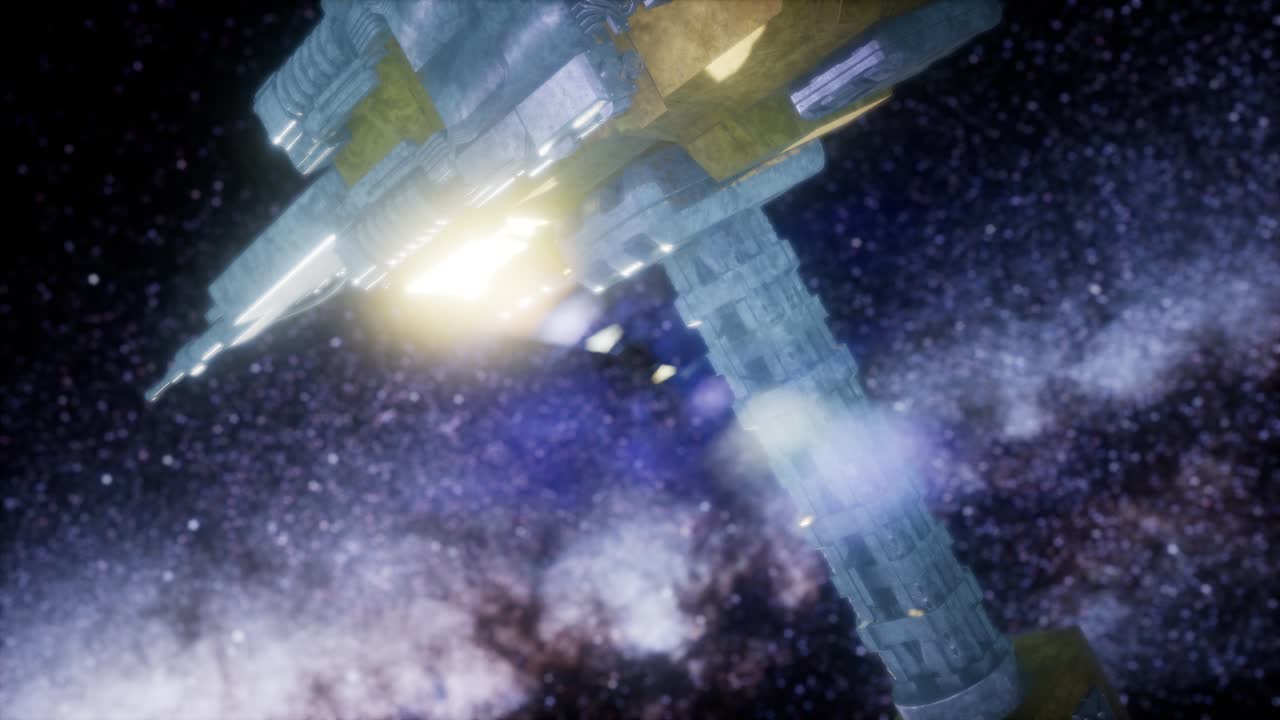 nave espacial viajando a través del universo