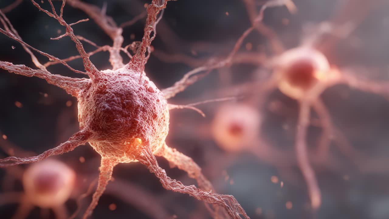 A Close-Up Visualization of Neurons Illustrating Their Complex Structure and Function in the Nervous System, Highlighting Neural Connectivity and Signaling Mechanisms