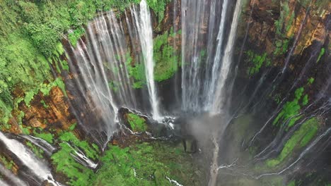 stunning view of valley with powerful river and streams flowing and falling down