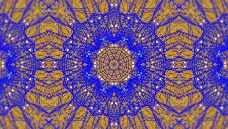 digital animation of purple kaleidoscopic shapes moving in hypnotic motion against yellow background