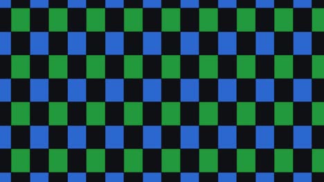 vibrant checkerboard pattern – seamless grid of alternating blue, green, and black squares with modern pixelated design and smooth slide animation for dynamic visual effect