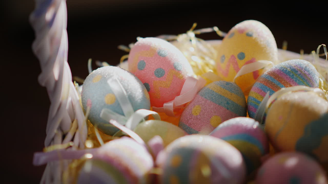 Basket With Decorative Easter Eggs 06