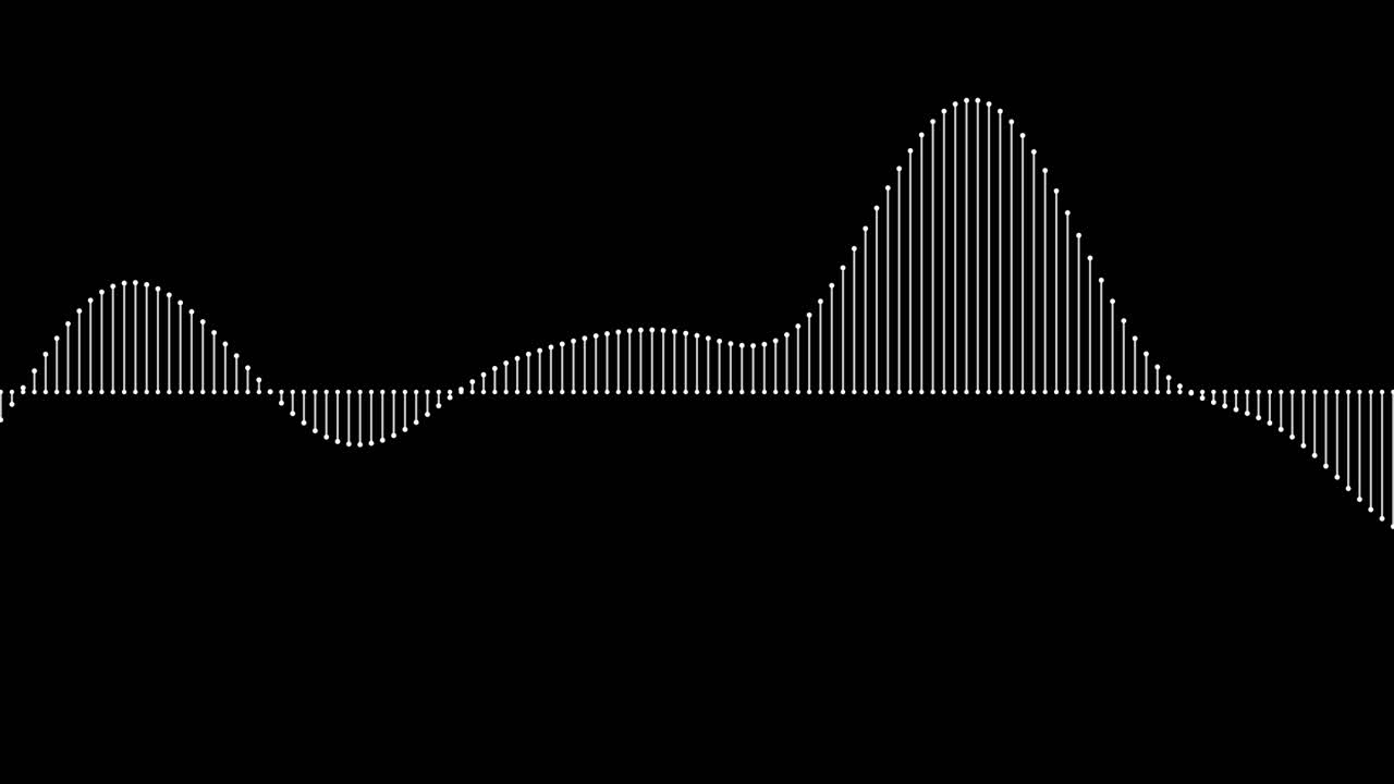 Oscillating Sine Wave signal Graph with undulating Motion Overlay