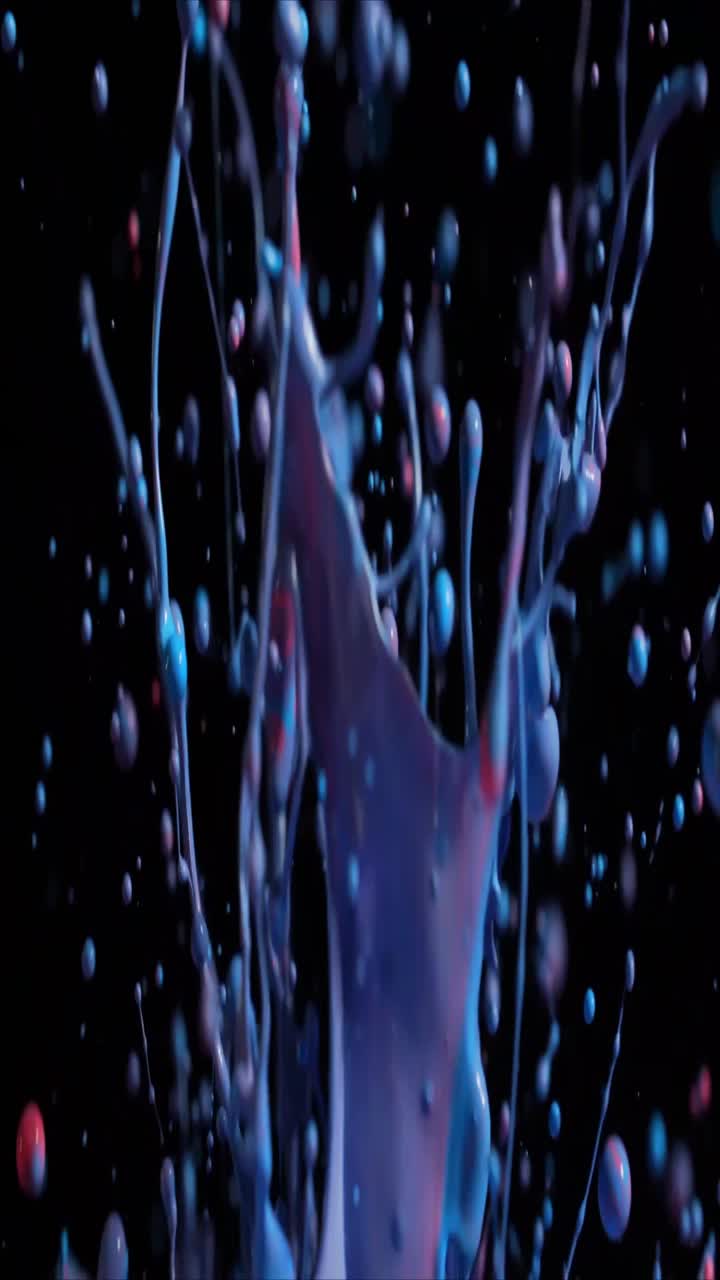 Dynamic Slow Motion Splash of Red and Blue Paint