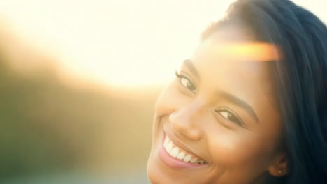 retrato de una mujer hermosa y sonriente