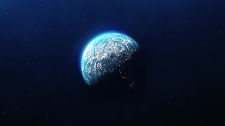 Planet Earth Rotating at Night And Day Loop Animation