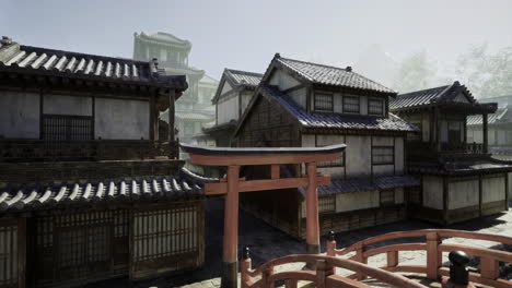 japanese architecture in a tranquil village amid nature