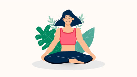 Una-Animación-De-Una-Ilustración-Orgánica-Plana-De-Personas-Meditando.