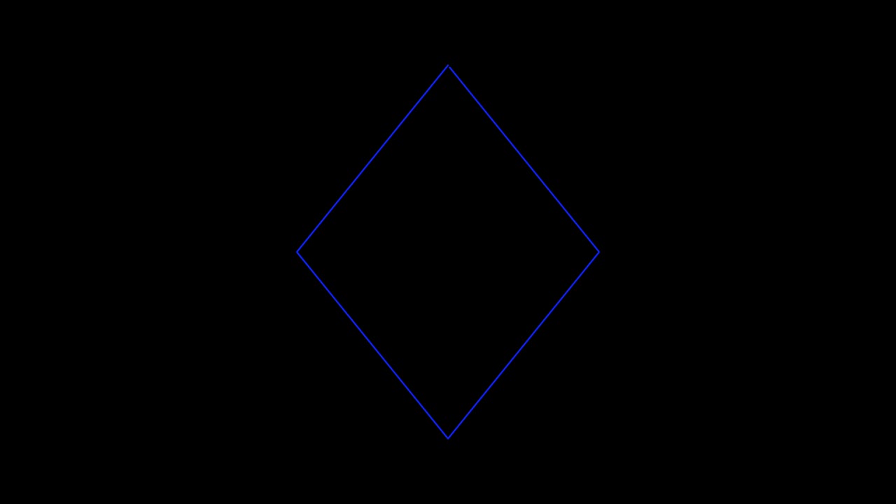 fondo negro con línea de diamante acercar y alejar repetir movimiento