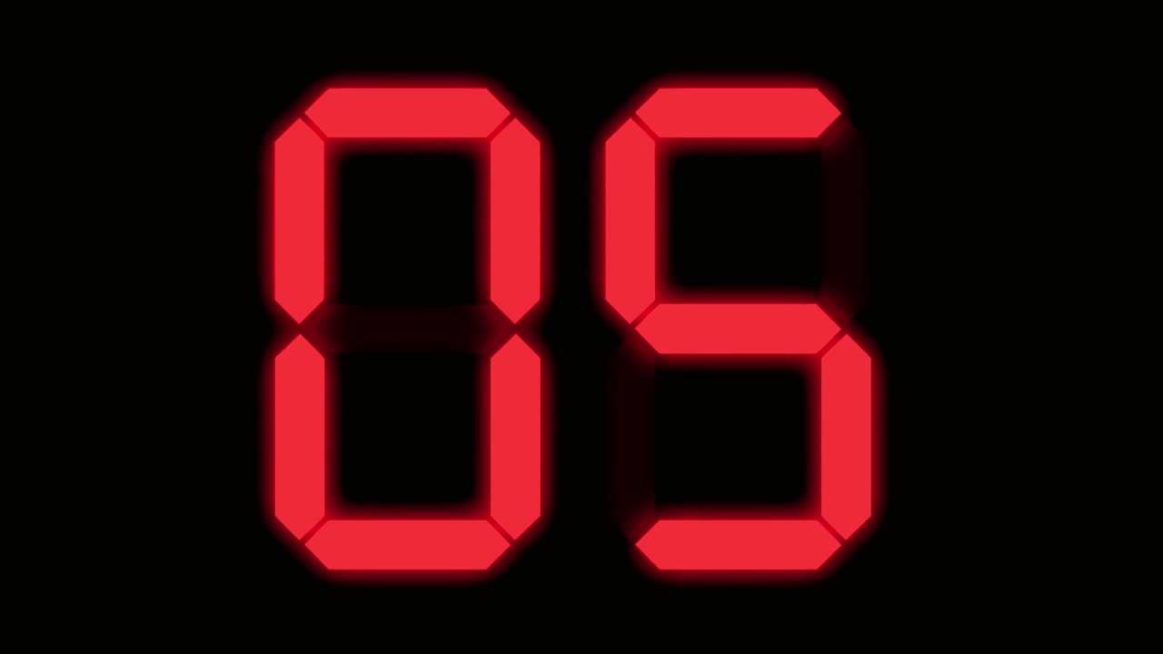 Digital Countdown Timer with Red and White LED Numbers