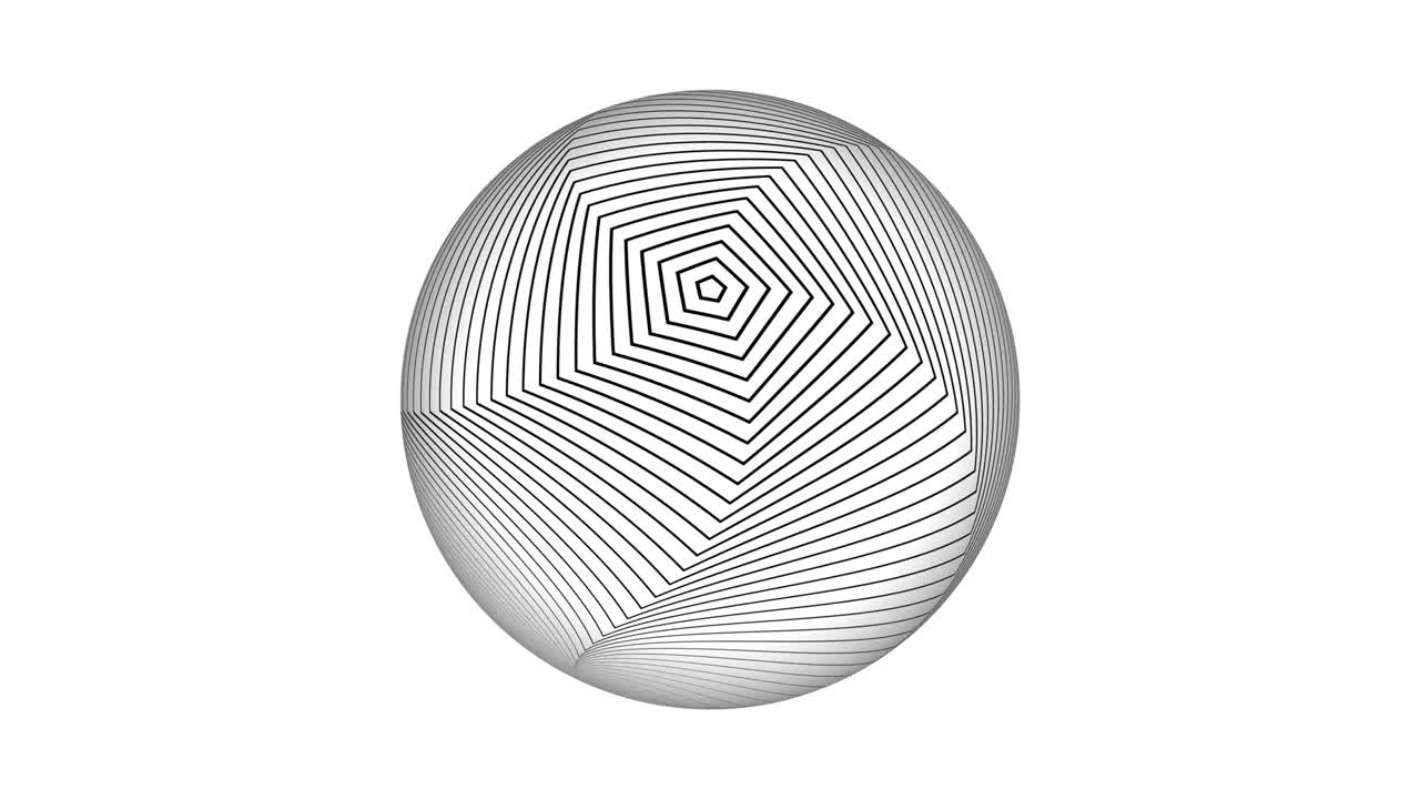 línea abstracta geométrica unida a una esfera. globo de esfera geométrica aislado en blanco.