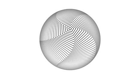 línea abstracta geométrica unida a una esfera. globo de esfera geométrica aislado en blanco.