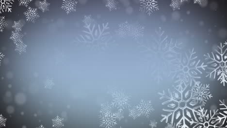 animación de la nieve de navidad cayendo sobre un fondo gris.