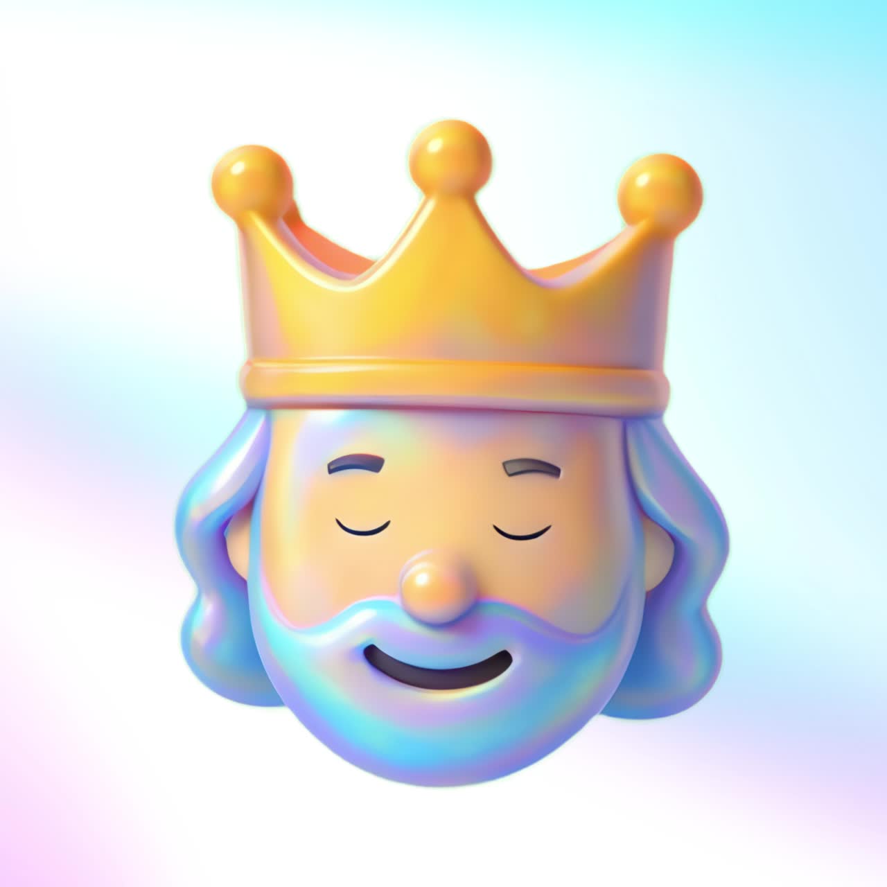 Colorful king emoji icon animation isolated asset, transparent 4K video, alpha channel, ProRes 4444