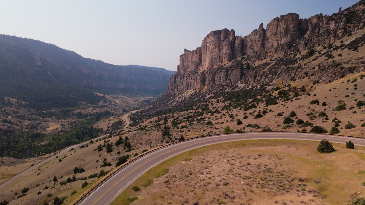 Scenic Mountain Road with Motorcycle