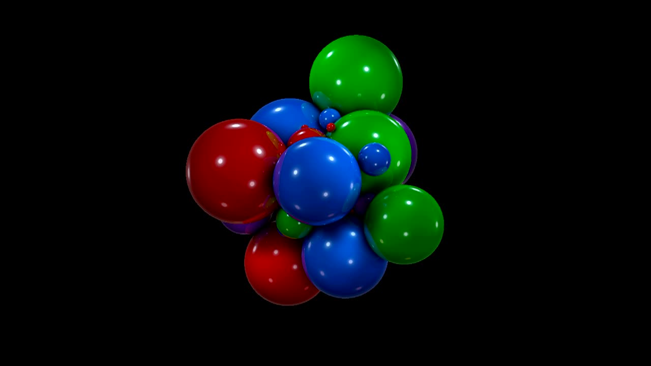 fondo abstracto con movimiento caótico esferas coloridas