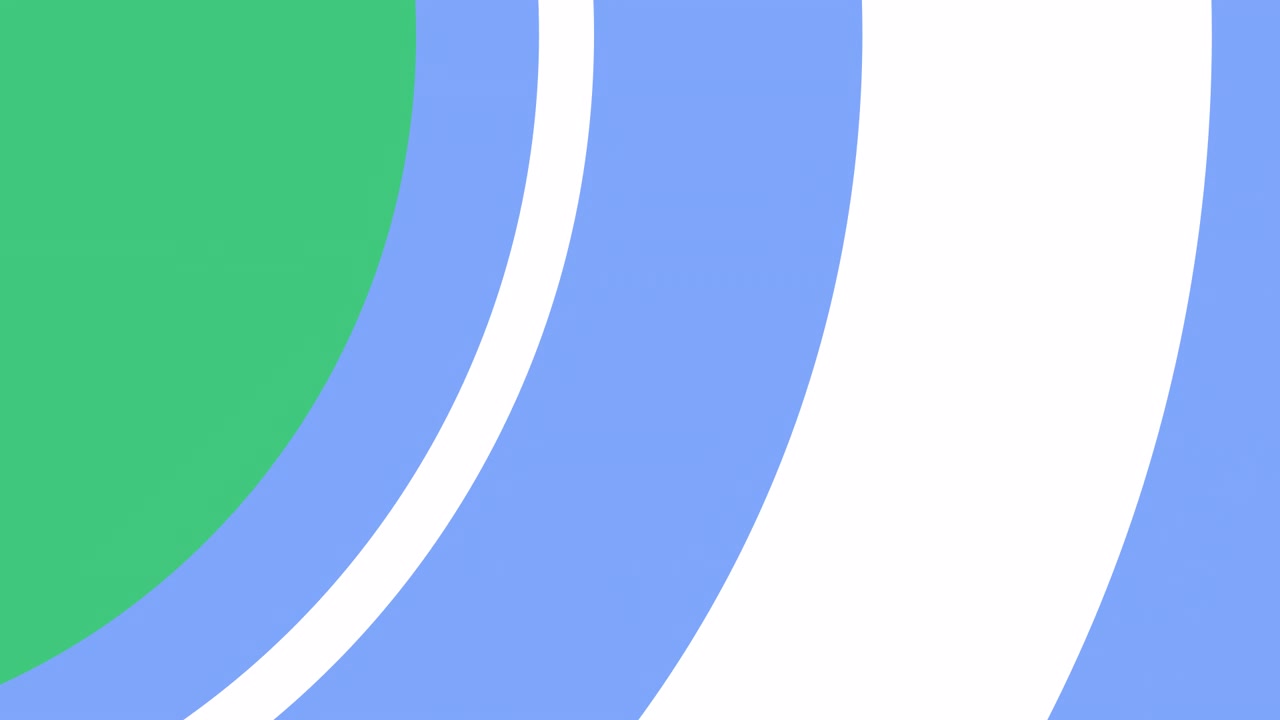 Dynamic Abstract Curved Shapes Animation with Green and Blue