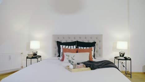 motion controlled shot of a home staging bedroom