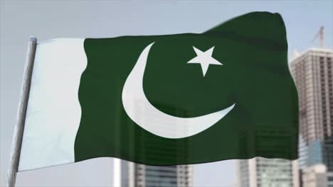 Fully-loopable-CGI-3D-animation-of-Pakistani-Flag-fluttering-in-close-up