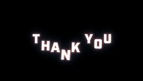 revelación de texto de 4k de las palabras "gracias" en un fondo negro