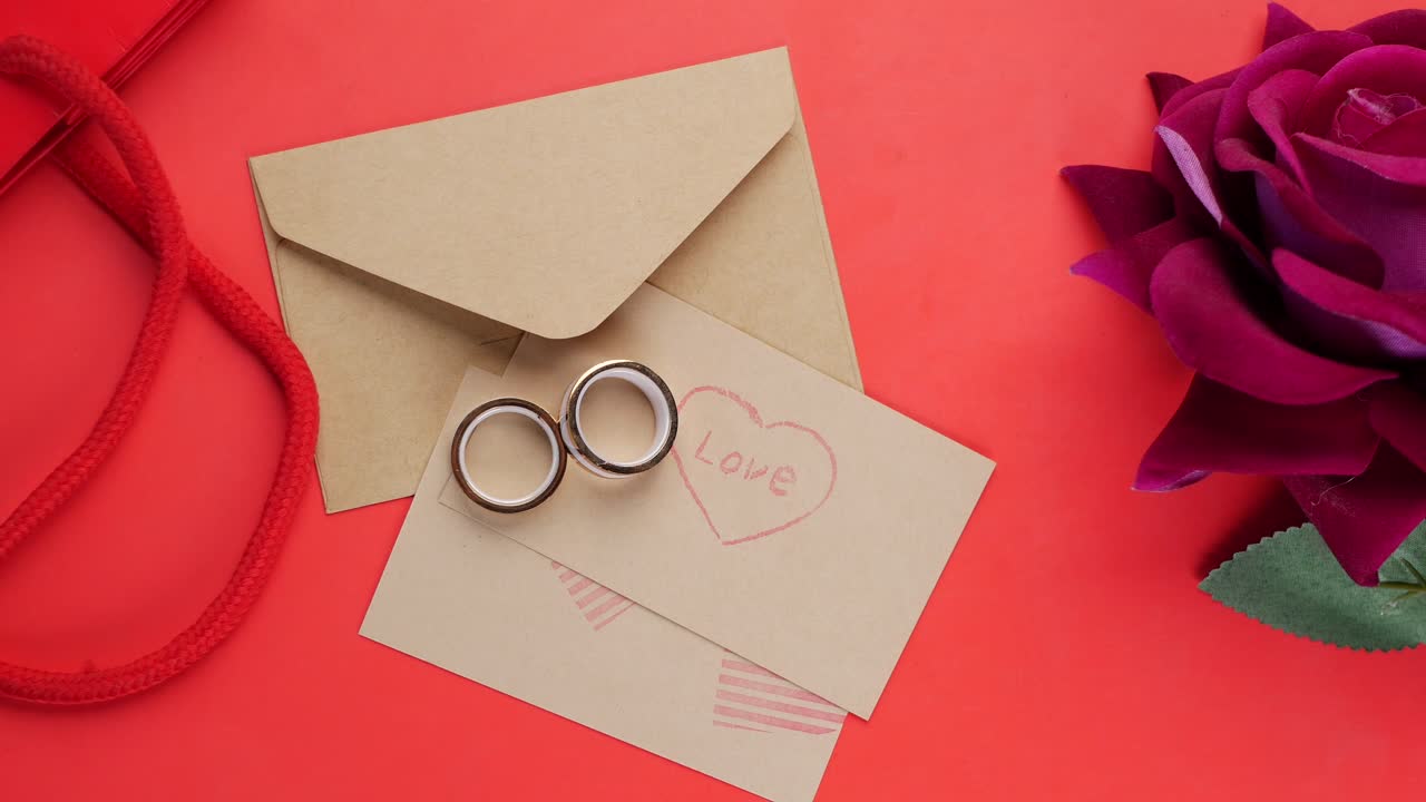ローズと封筒のラブレター