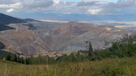 bingham copper mine with salt lake city in the valley below