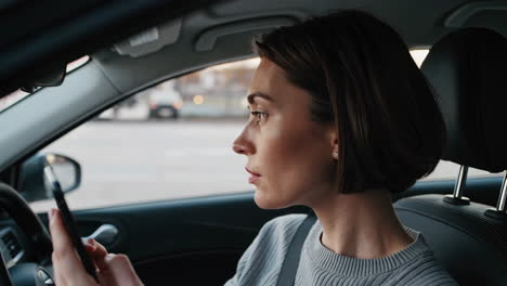 woman in car