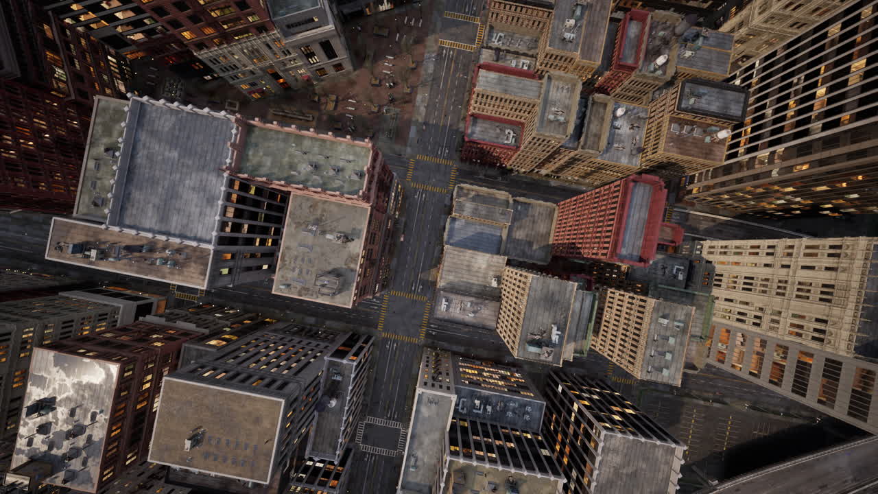 vista de ángulo alto de una ciudad moderna