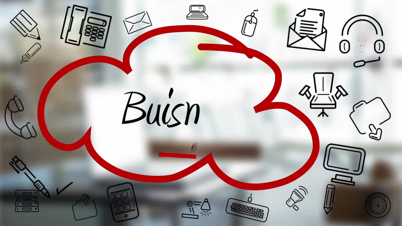 구름 흐름 차트를 그리는 사업가