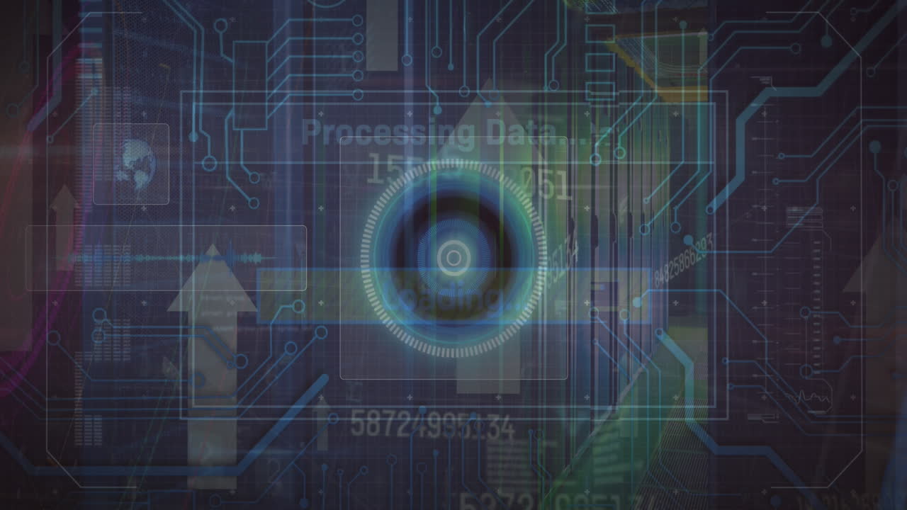 Animation of scope scanning and data processing over server room