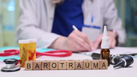 barotrauma diagnosis and medical treatment concept