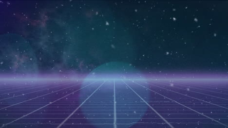 어두운 배경 위에 움직이는 반이는 빛의 반점의 애니메이션