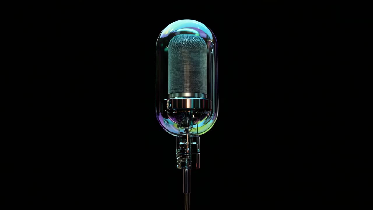 Retro Microphone with Green Light