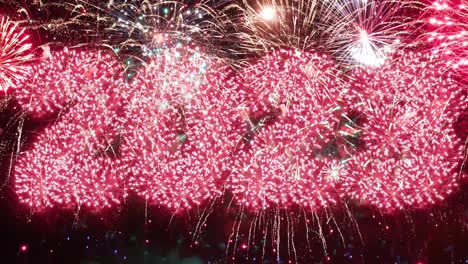new year eve christmas fireworks with numbers 2023 from volleys.