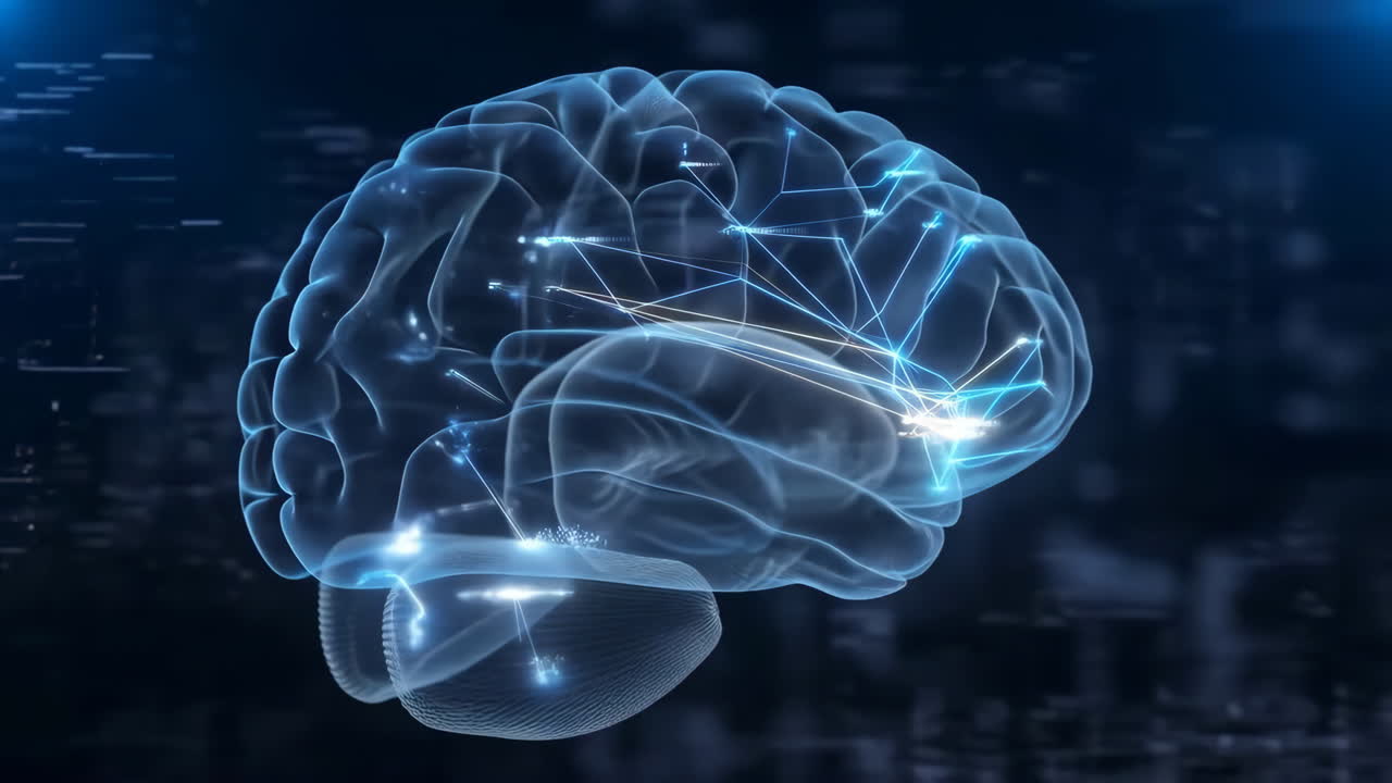 Abstract Digital Brain with Neural Connections