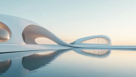 Modern Architectural Landscape at Dawn/Dusk