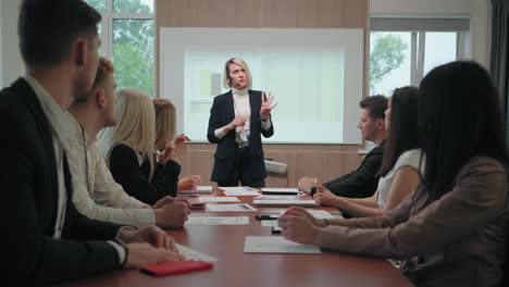Entrenadora-De-Negocios-Femenina-Está-Hablando-En-Una-Conferencia-Para-Empresarios-Y-Emprendedores