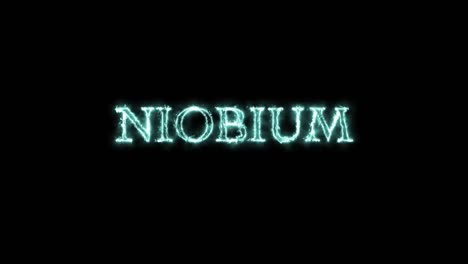 niobium, chemical element, written with fire.